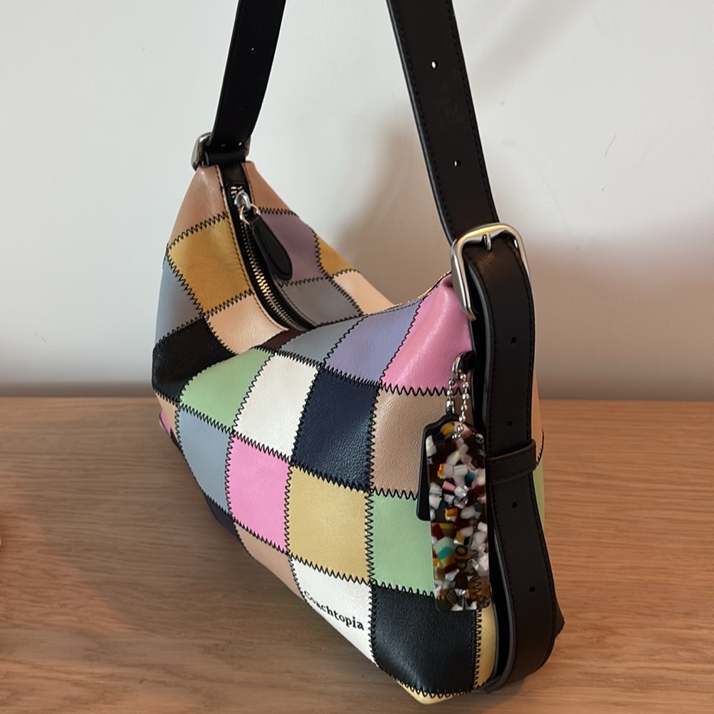 Alter/Ego Slouchy Shoulder Bag In Patchwork Multicolored Checkerboard Multi1 - Picture 9 of 17